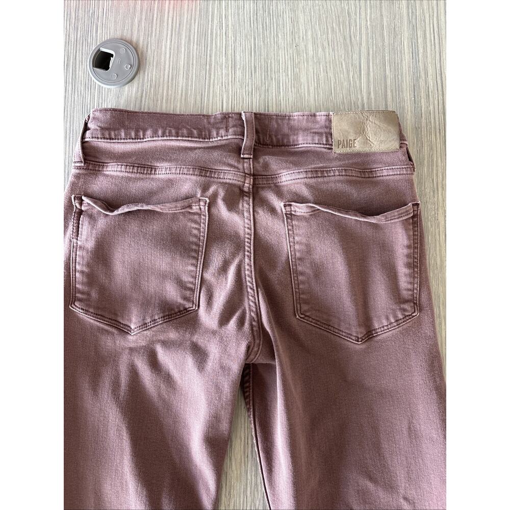 PAIGE Lennox Slim Jeans Womens 28 Dusty Rose Pink Stretch Mid Rise Denim Pants - Picture 4 of 7
